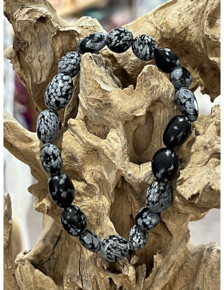 Obsidián vločkový - náramek