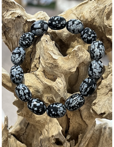 Obsidián vločkový - náramek