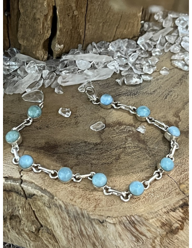 Larimar - náramek - stříbro Ag 925