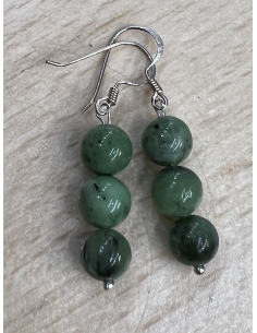 Jadeit - náušnice  stříbro Ag 925