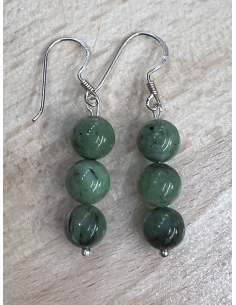 Jadeit - náušnice  stříbro Ag 925 2