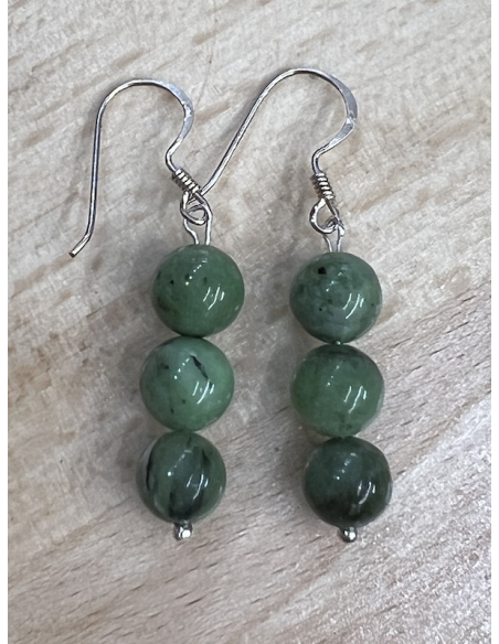 Jadeit - náušnice  stříbro Ag 925