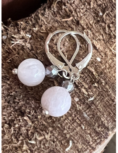 Kunzit - náušnice stříbro Ag 925