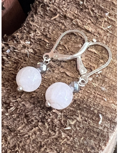 Kunzit - náušnice stříbro Ag 925 2