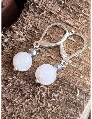 Kunzit - náušnice stříbro Ag 925