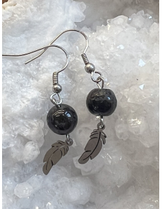 Iolit ( Cordierit ) - náušnice ocel