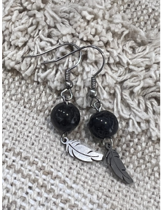 Iolit ( Cordierit ) - náušnice ocel 2