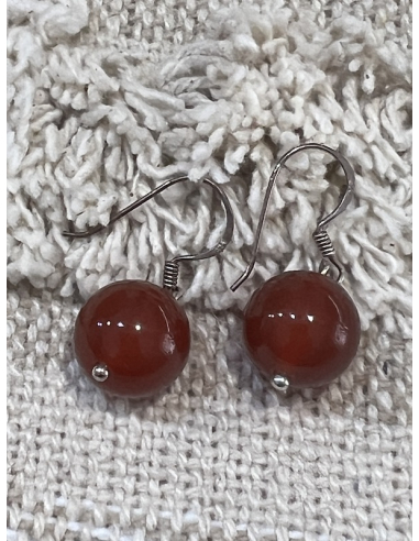 Karneol - náušnice  Ag 925
