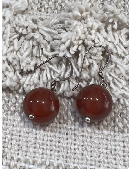 Karneol - náušnice  Ag 925