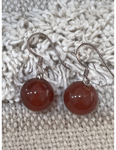 Karneol - náušnice  Ag 925