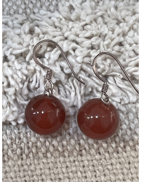 Karneol - náušnice  Ag 925