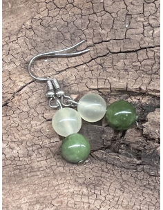 Jadeit - náušnice ( ocel )