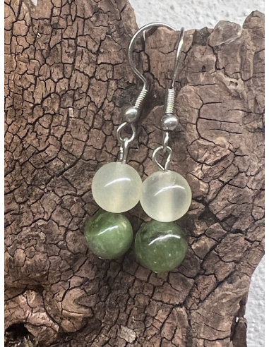 Jadeit - náušnice ( ocel )