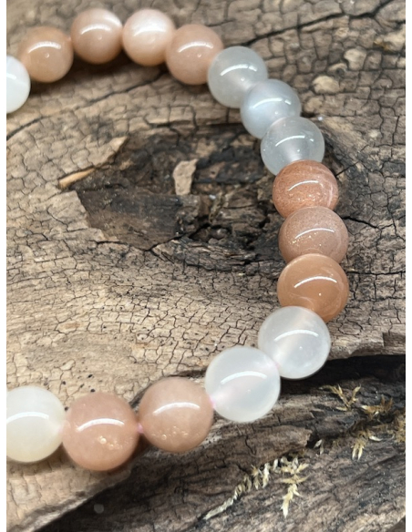 Měsíční kámen/ adulár - náramek 8 mm