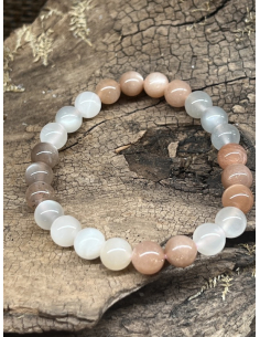 Měsíční kámen/ adulár - náramek 8 mm 2