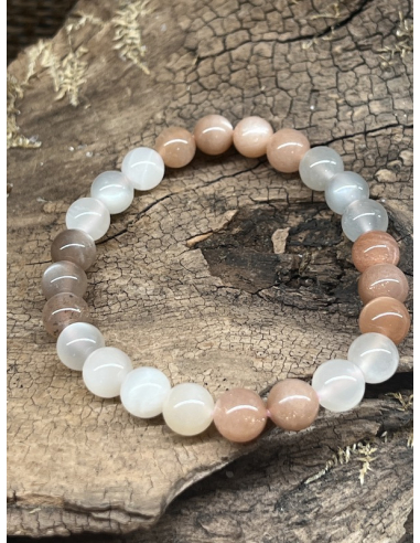 Měsíční kámen/ adulár - náramek 8 mm