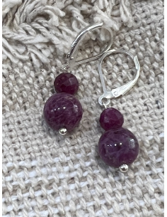 Rubín - náušnice - stříbro Ag 925 2