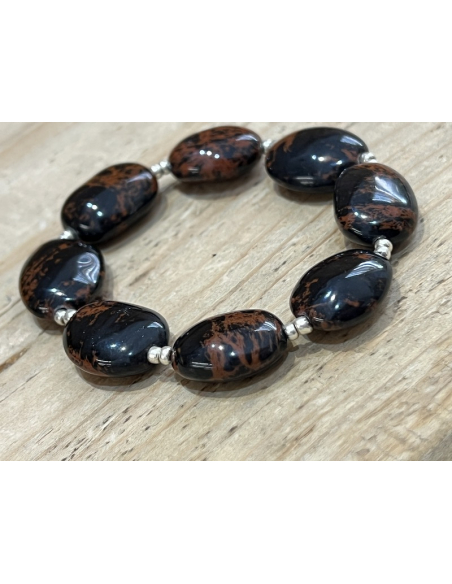 Obsidián mahagonový - náramek