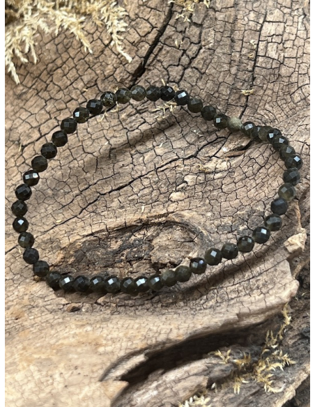 Obsidián duhový - náramek brus ( 4 mm )