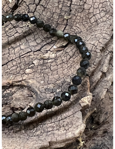 Obsidián duhový - náramek brus ( 4 mm )