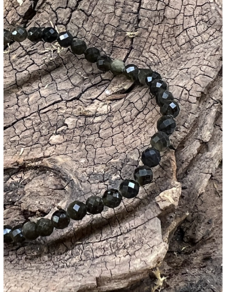 Obsidián duhový - náramek brus ( 4 mm )