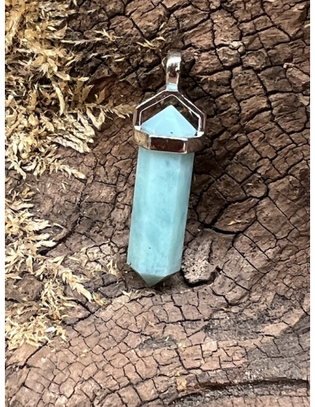 Larimar - přívěsek stříbro Ag 925 oboustranný hrot