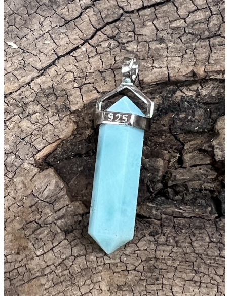Larimar - přívěsek stříbro Ag 925 oboustranný hrot