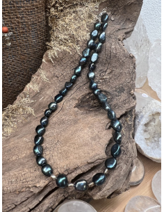 Perly tmavé - náhrdelník ( 42 cm ) Stříbro Ag 925