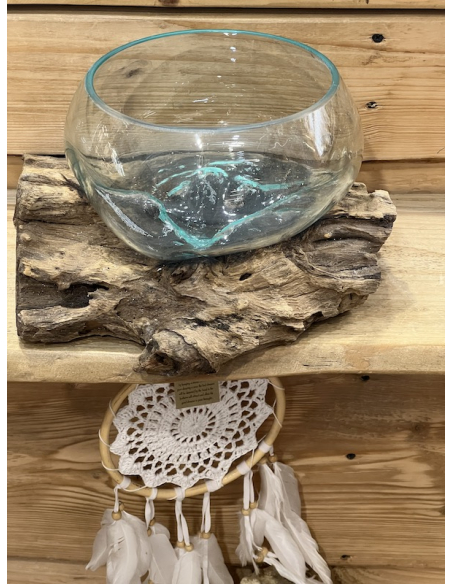 Samorost se skleněnou miskou 20 cm