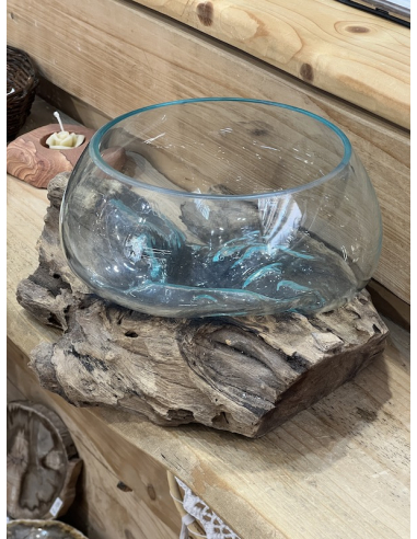 Samorost se skleněnou miskou 20 cm