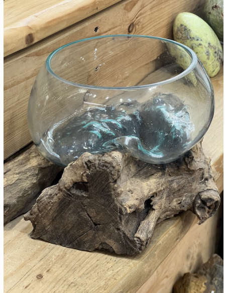 Samorost se skleněnou miskou 20 cm