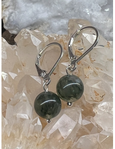 Mechový Achát - náušnice Ag 925