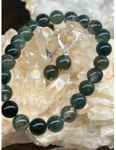 Mechový Achát - náušnice Ag 925 2