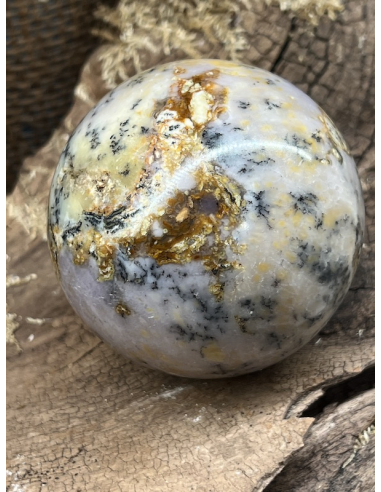 Achát /  dendritický opál - koule ( 328 g )