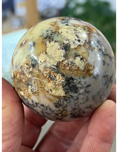 Achát /  dendritický opál - koule ( 328 g )