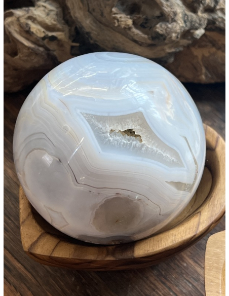 Achát šedý - koule Brazílie ( 797 g )