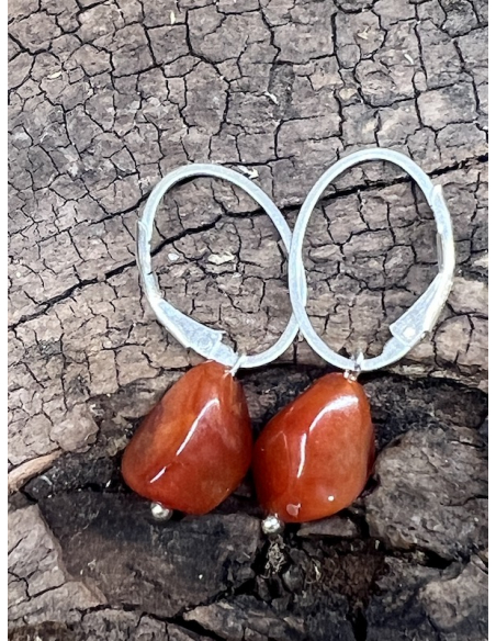 Karneol - náušnice - Stříbro Ag 925 / 1000