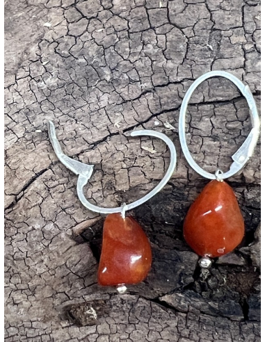 Karneol - náušnice - Stříbro Ag 925 / 1000