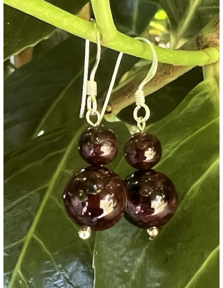 Granát - náušnice stříbro Ag 925