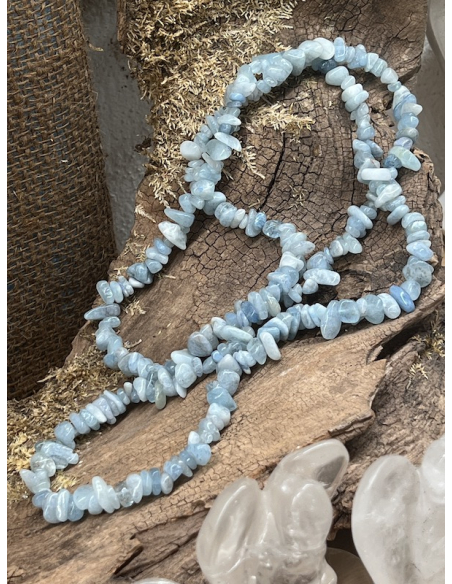 Akvamarín - náhrdelník ( 80 cm )