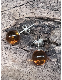 Jantar - náušnice  -  Stříbro Ag 925 / 1000