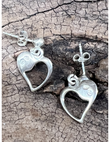 Jantar - náušnice - srdíčko - stříbro Ag 925