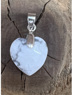 Magnezit - přívěsek srdce - stříbro Ag 925 2