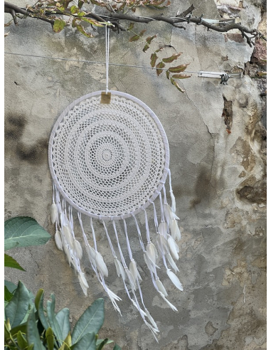 Lapač snů bílý - 50 cm