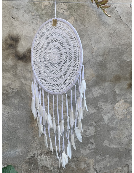Lapač snů bílý - 50 cm