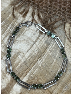 Vltavín - náramek Stříbro 925 / 1000 , Rh