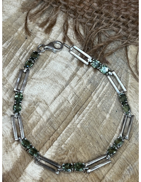 Vltavín - náramek Stříbro 925 / 1000 , Rh