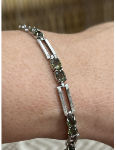 Vltavín - náramek Stříbro 925 / 1000 , Rh 2