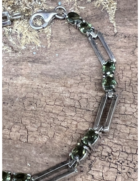 Vltavín - náramek Stříbro 925 / 1000 , Rh