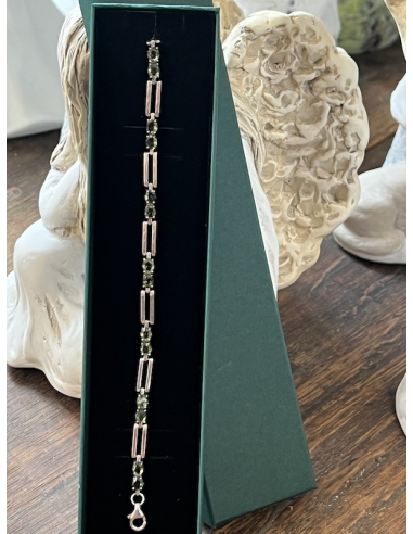 Vltavín - náramek Stříbro 925 / 1000 , Rh